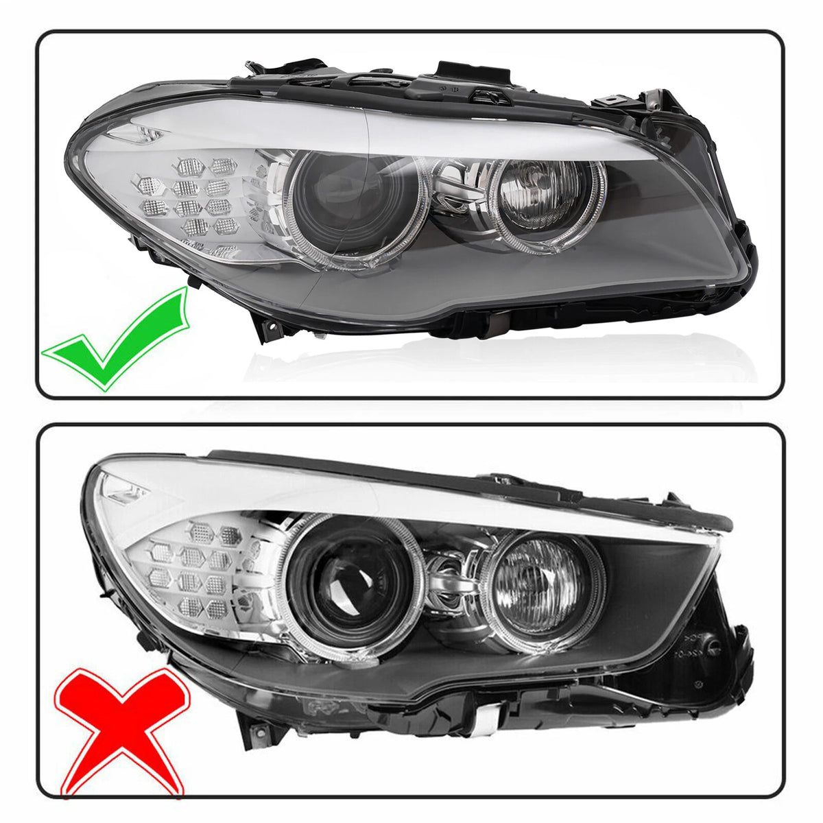 HID/Xenon Headlight Right for BMW 5 Series 528i 535i (2011–2013)