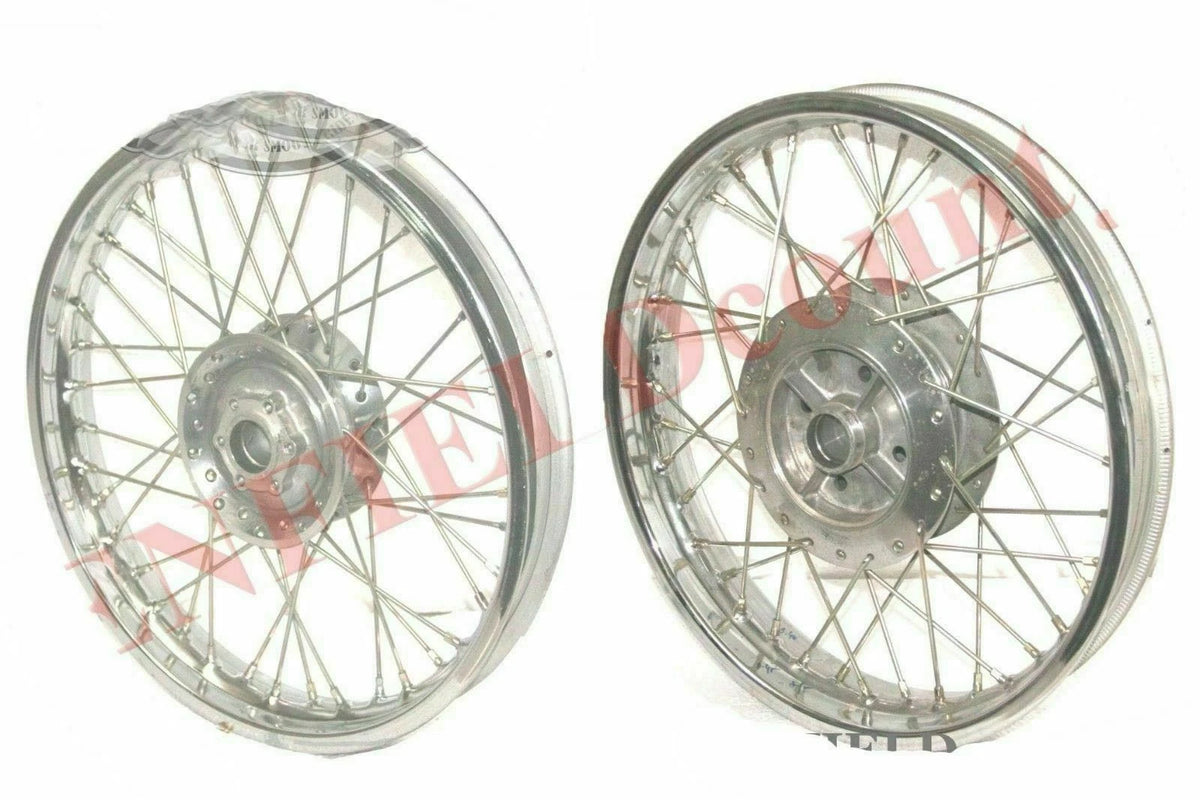 18" x 2.5" Chrome Plated Wheel Rim Set for Royal Enfield