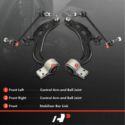 Set of 4 Front Lower Control Arms for Ford Flex Taurus (2012–2019) MS401186, 528-353, X15CJ0836