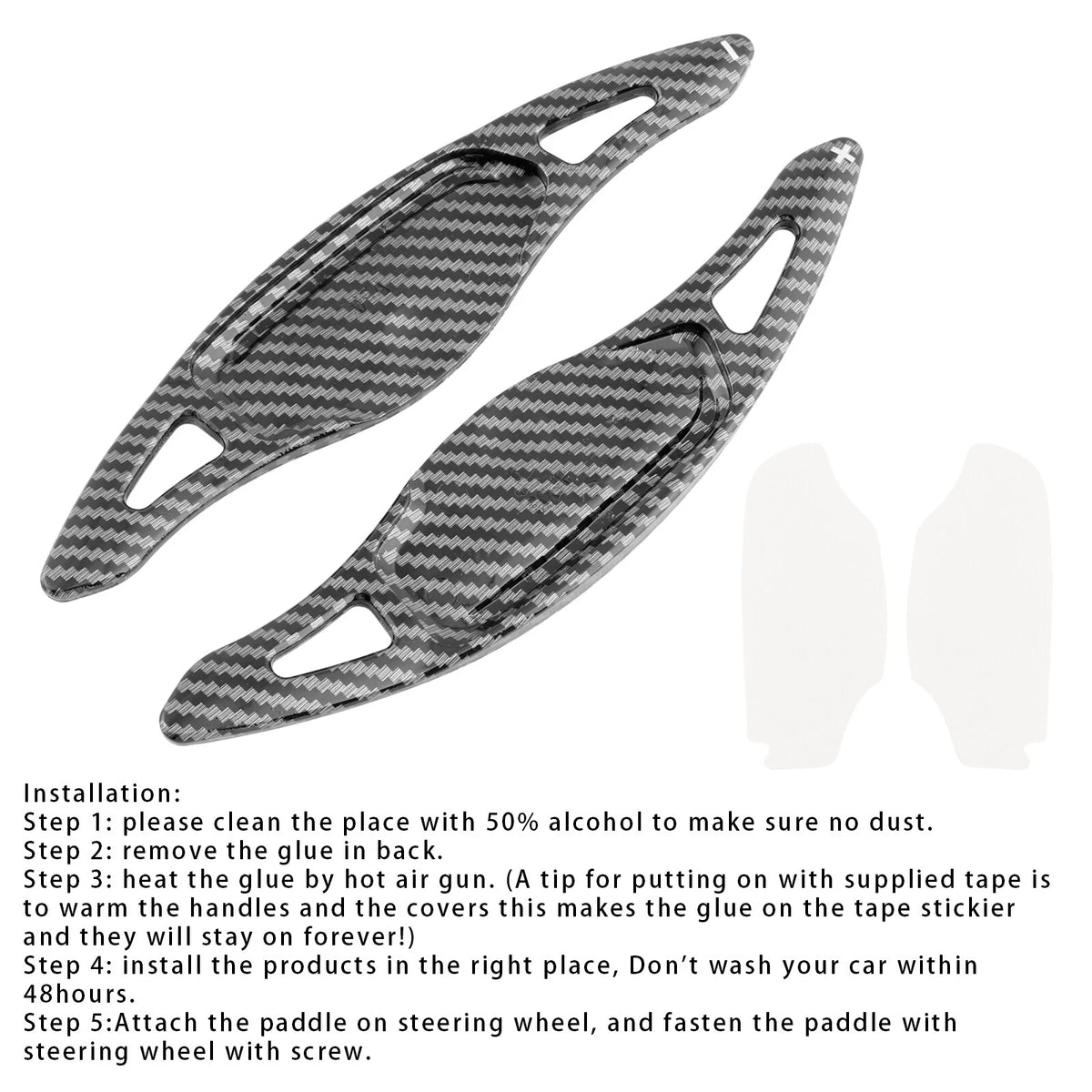 Carbon Look Paddle Shifter Extensions for Kia Stinger (2018–2023)