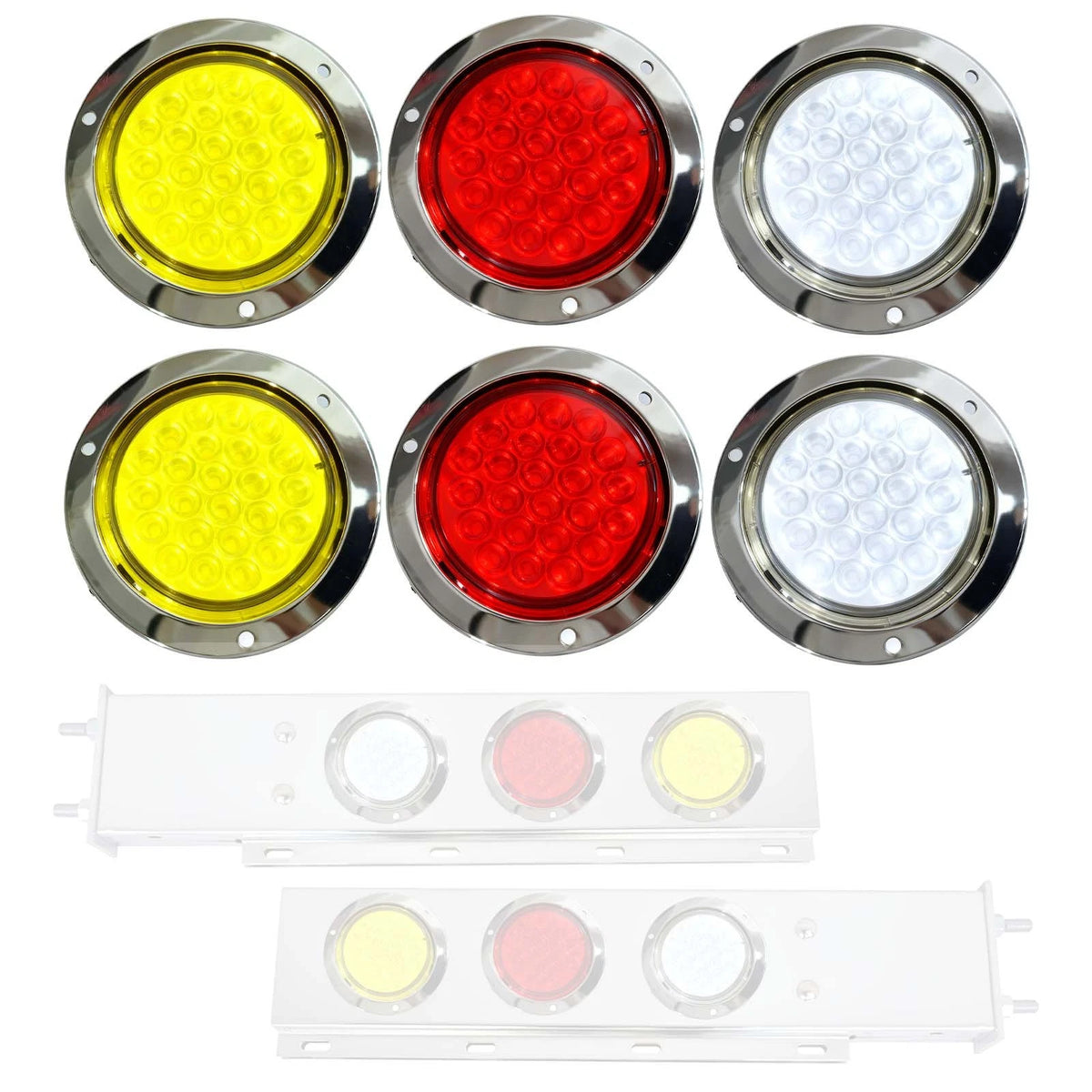 6Pcs 4" 24LED Tail Brake Stop Lights for Universal Fit (DW22-003)