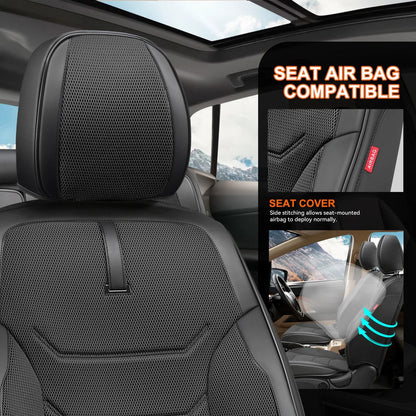 Front Row Bucket Seat Cover for Universal Fit (Sport Series, Black)