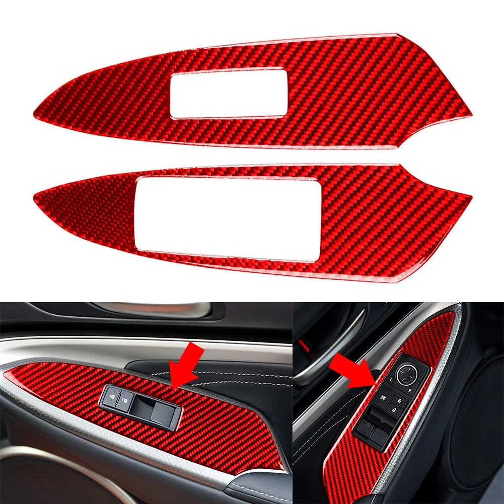 Carbon Red Window Lift Panel Trim for Lexus RC200t RC300 RC350 RC F Sport (2015–2024)