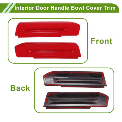 Interior Door Handle Bowl Cover Trim for Ford Mustang (2015–2024) Red