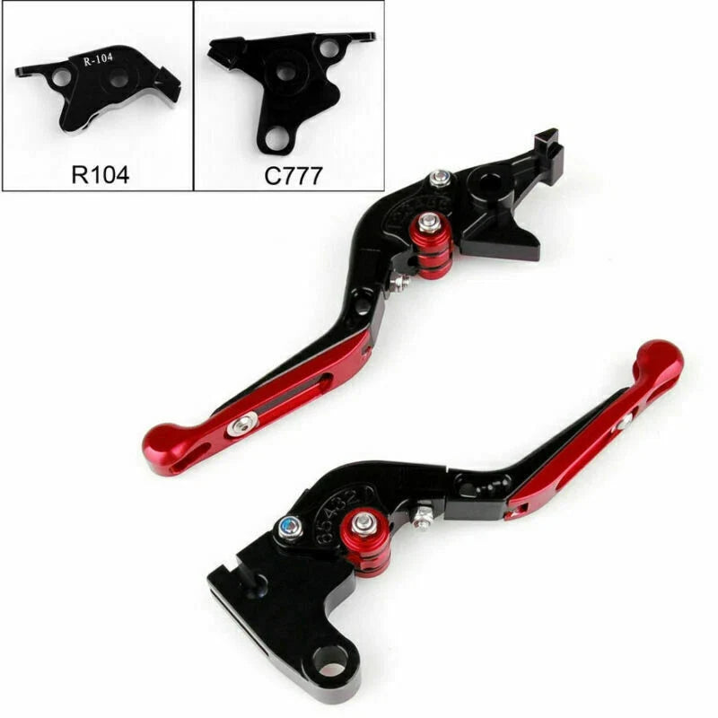 Adjustable Folding Brake Clutch Levers for Yamaha MT-01 V-MAX (2005–2017) Red T9