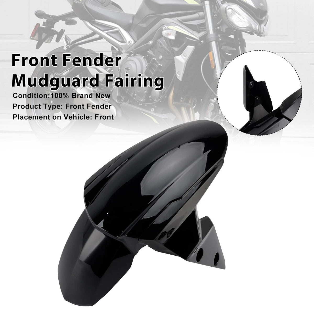 Front Fender Mudguard for Street Triple 765 R RS (2020–2025) RH-257-GBLK