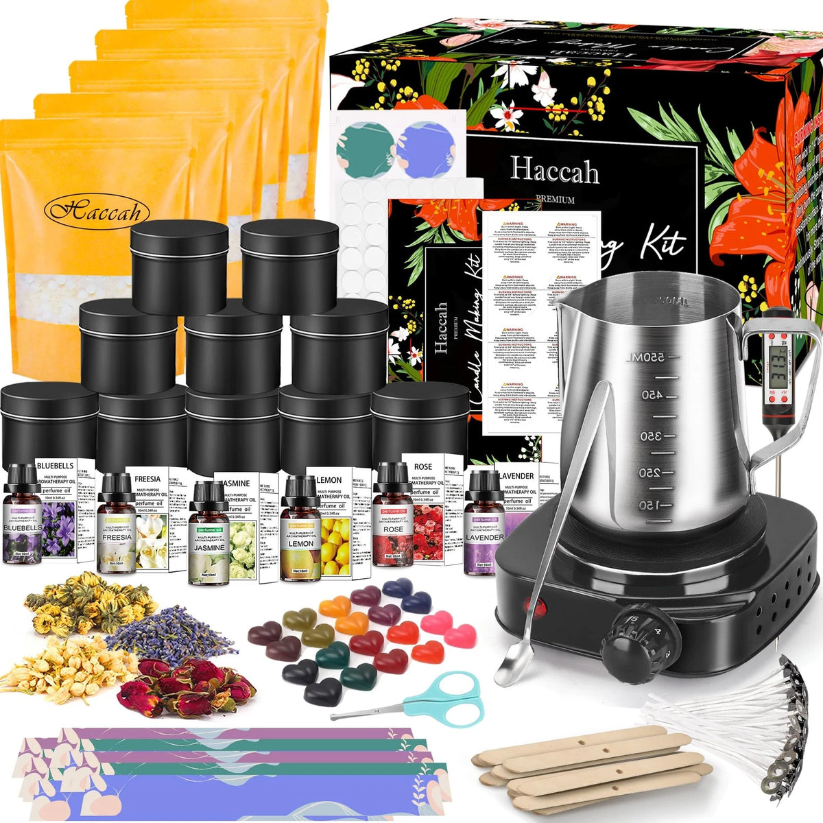 Candle Making Kit with Wax 1.65lbs and Melter for Crafting