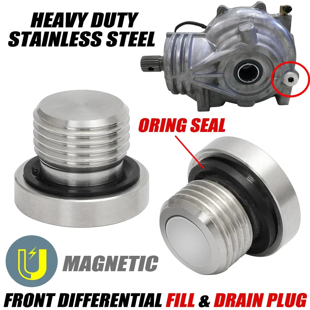 2 Front Differential Fill & Drain Plug & Seal for Polaris RZR Ranger 1000 XP (2015–2023)