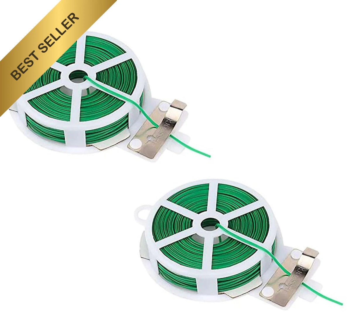 2X Green Garden Wire with Cutter 656ft Soft Iron Tying Line