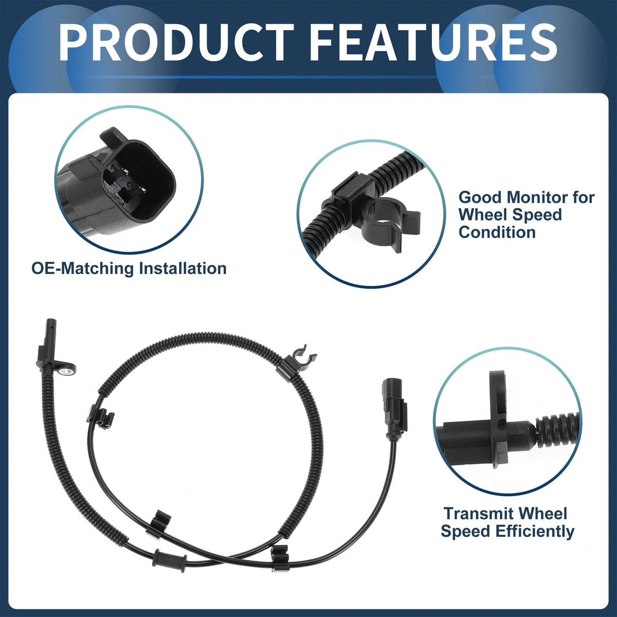 ABS Wheel Speed Sensor No.BC2Z2C190A for Ford E-150 (2015–2020) Rear Right
