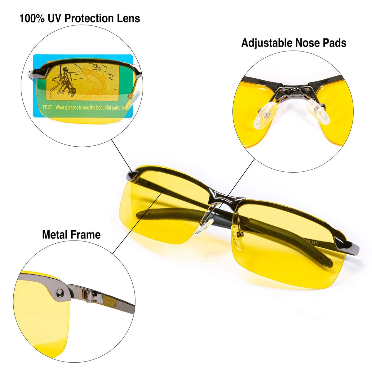 Night Driving Glasses for Vision Tac Small (Anti Glare, Polarized)