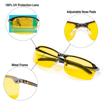 Night Driving Glasses for Vision Tac Small (Anti Glare, Polarized)