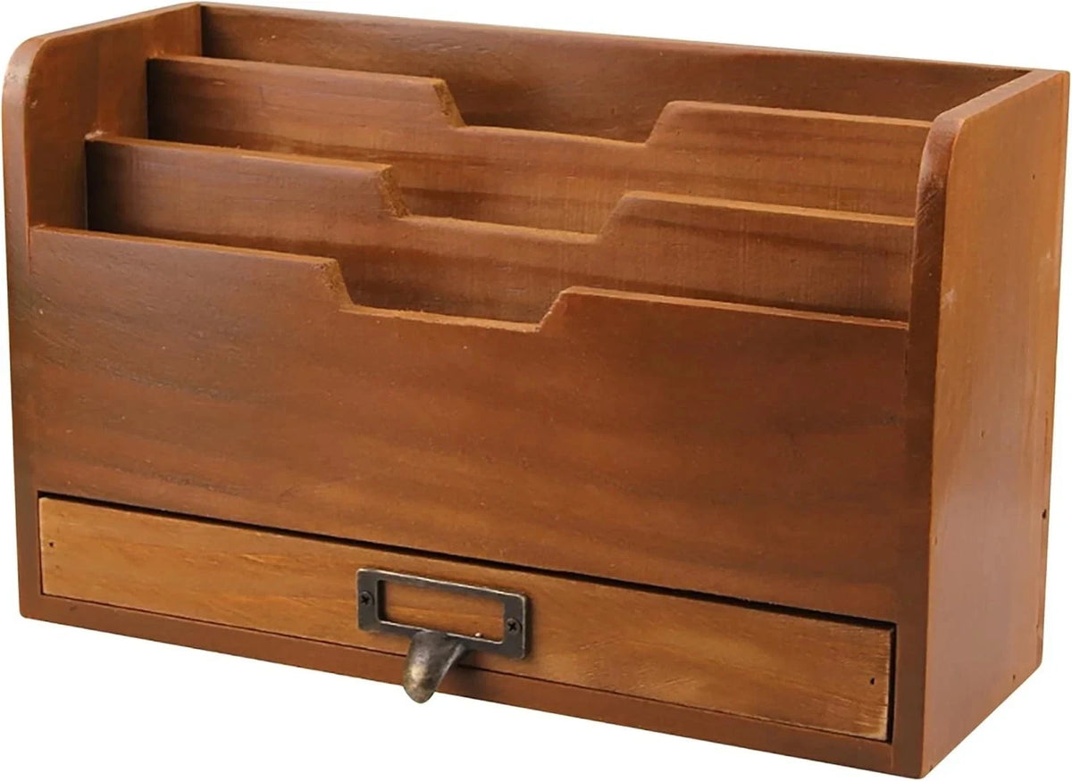 Vertical File Sorter Desk Organizer with 3 Compartments for Home Office