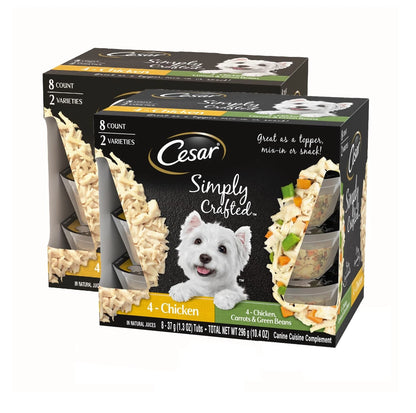 2X Wet Dog Food Toppers for Dry Food (8 Count Pack)