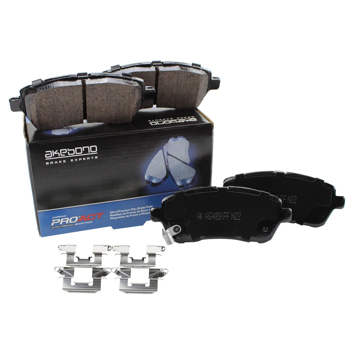 Set of 4 Akebono ProAct Ultra Premium Ceramic Front Brake Pads for Ford Fiesta Mazda 2 (2011–2019)
