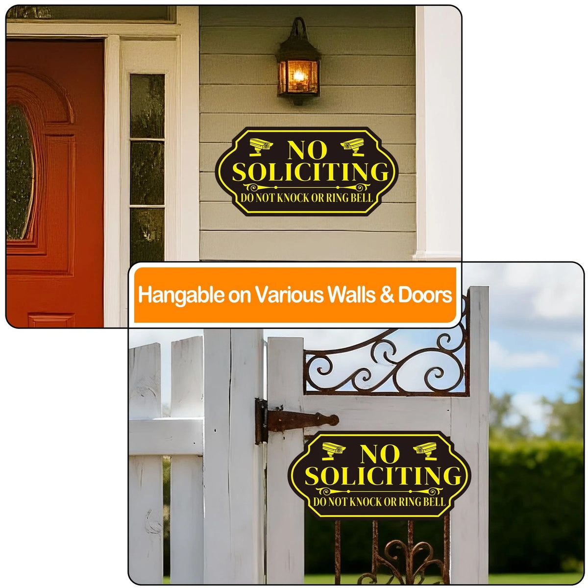 No Soliciting Sign with Stake for House (14x7 inches)