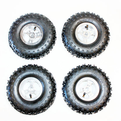 Set of 4 4.10-4 4" Rear Wheel Rim Tyres 16T Spline for 49cc Mini Quad ATV