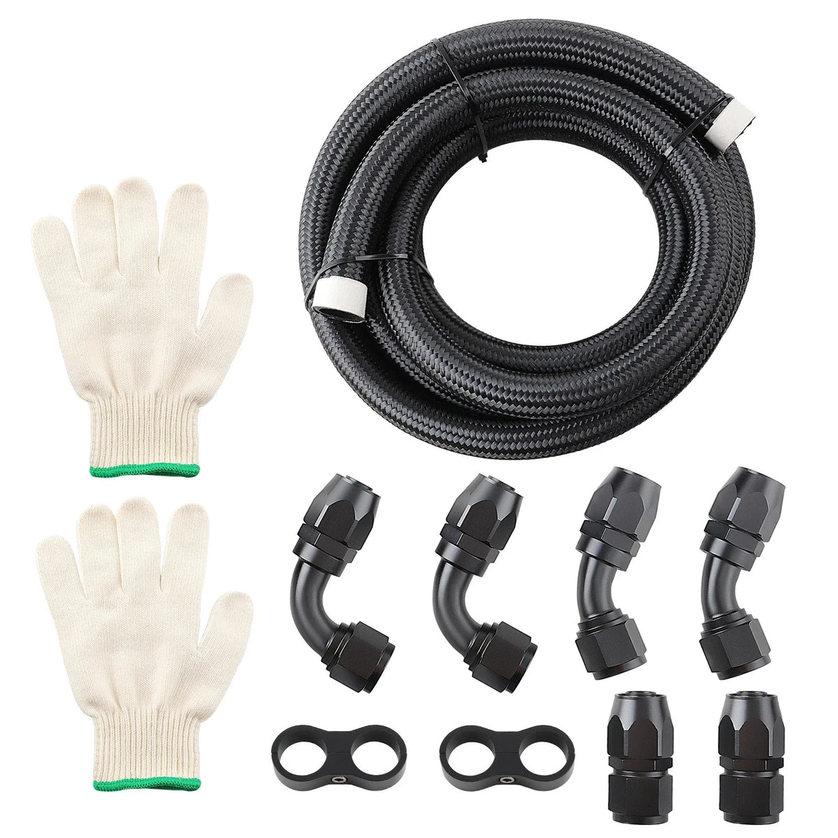 10FT Nylon Braided Fuel Line Hose Fitting 12AN for Universal Applications