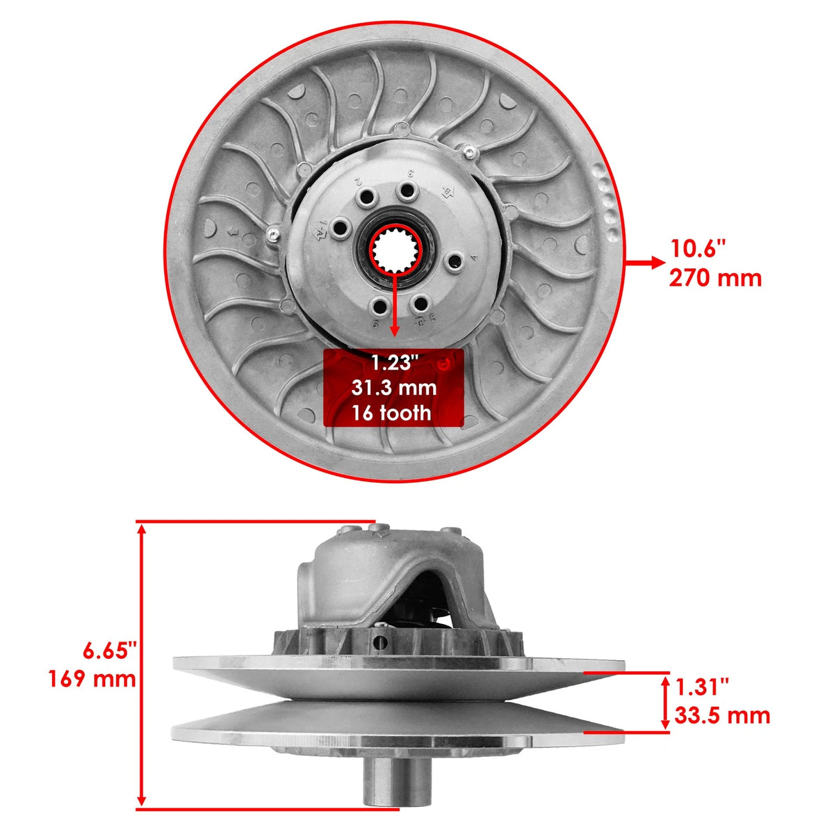 Primary & Secondary Clutch w/ Aramid Belt for Can-Am Traxter HD9 HD10 (2021–2023) AC151+DC119+AB171