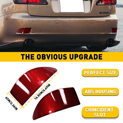 Pair Red Lens Rear Reflectors for Lexus IS IS250 IS350 (2006–2013)