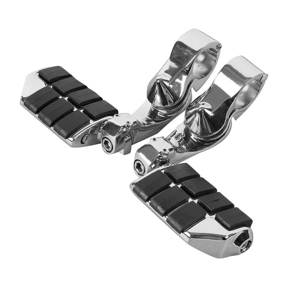 1.25" Chrome Adjustable Highway Short Mount Foot Pegs for Harley Touring