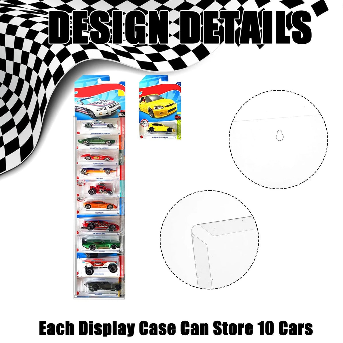 6 Pack Clear Display Case for Model Cars