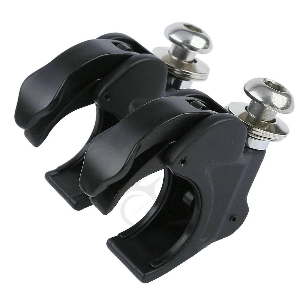 Set of 2 Black 41mm Windshield Clamps for Harley Softail (1988–2013)