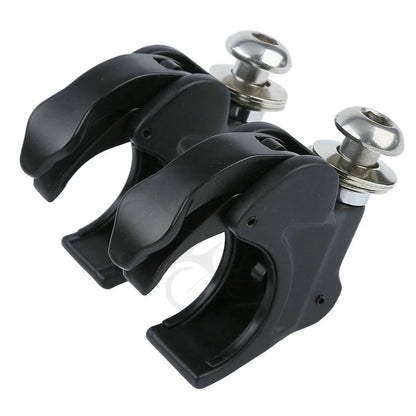 Set of 2 Black 41mm Windshield Clamps for Harley Softail (1988–2013)