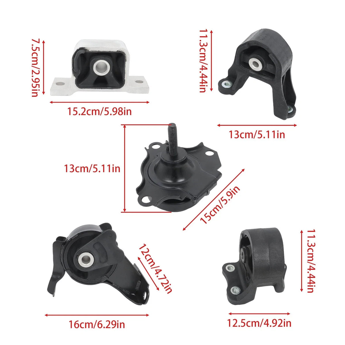 Set of 5 Engine Motor Mounts for Honda CR-V 2.4L (2002–2006)