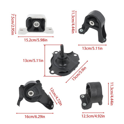 Set of 5 Engine Motor Mounts for Honda CR-V 2.4L (2002–2006)