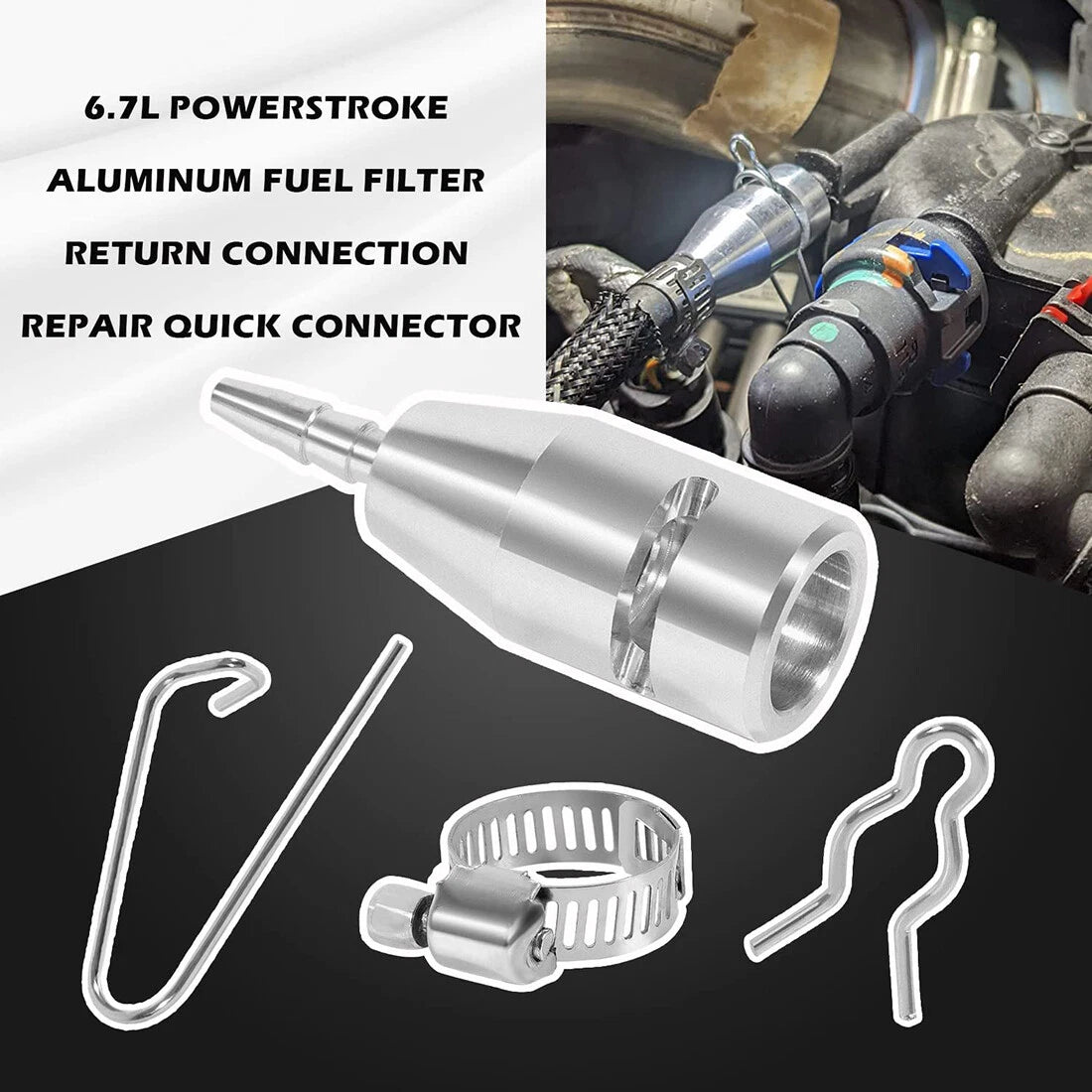 6.7L Powerstroke Fuel Return Line Repair Quick Connector for Ford (2017–2022)
