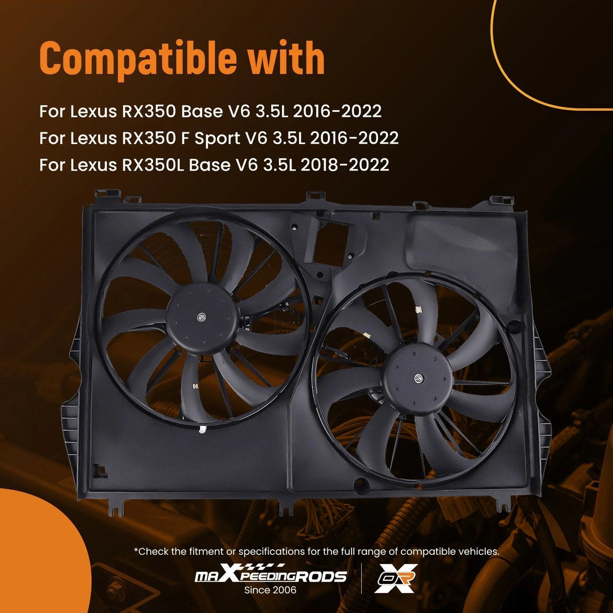 Radiator Cooling Fan Assembly for Lexus RX350 (2016–2022)
