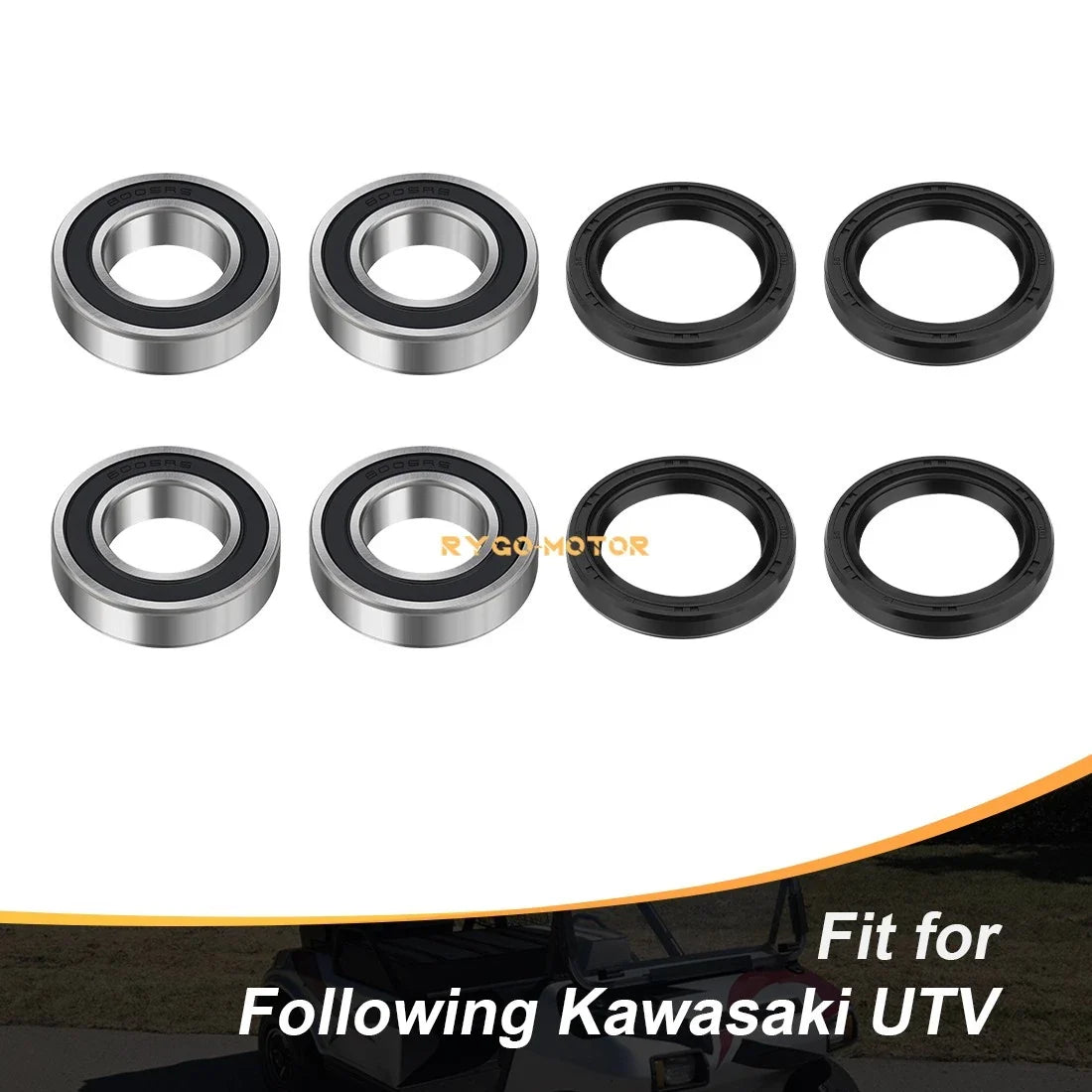 Set of 2 Front Wheel Bearings Seal for Kawasaki Mule 3000-4010