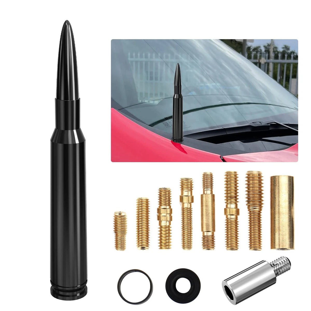 Bullet Antenna for GM Chevy Silverado 1500 2500 3500 HD (2014–2023) Black