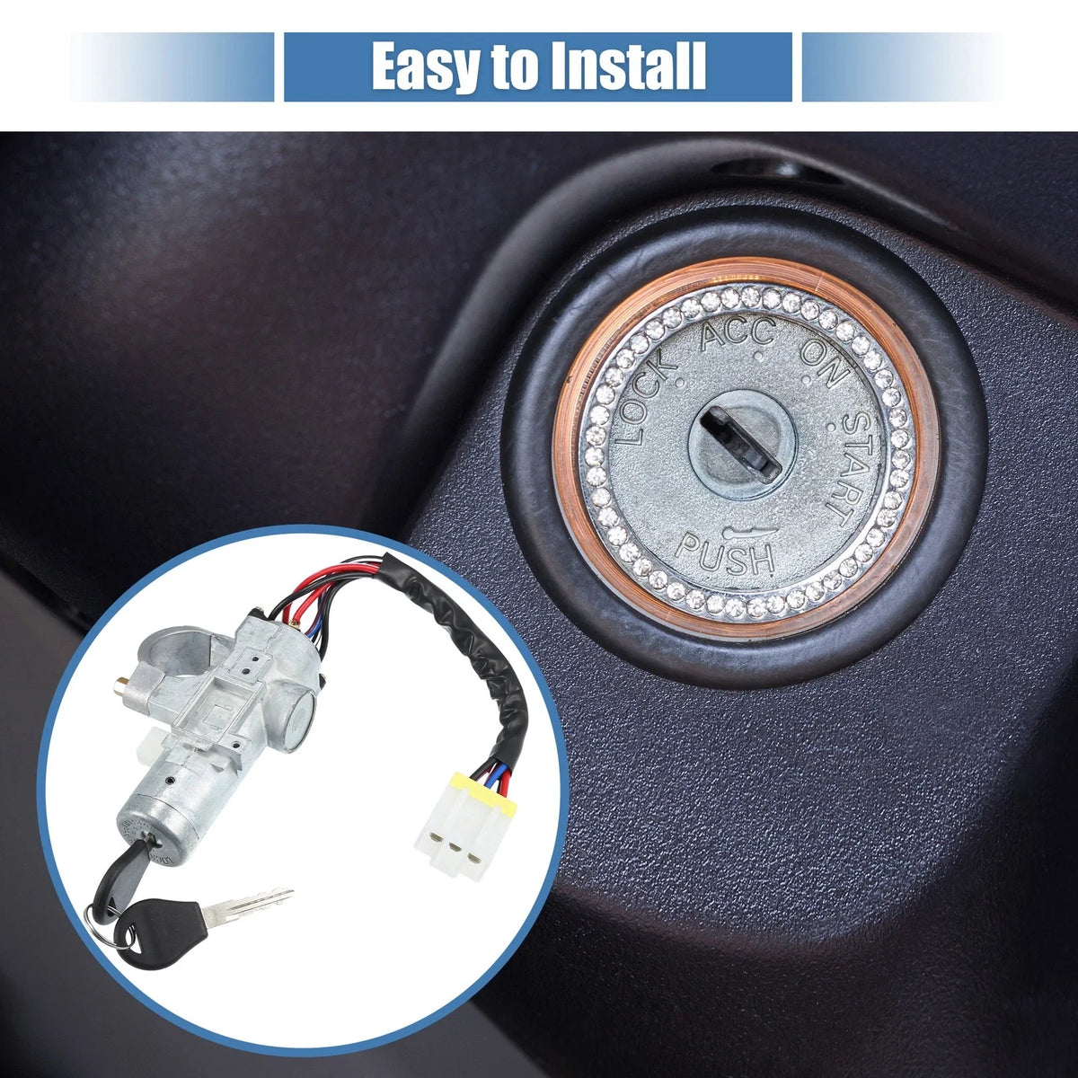 Ignition Switch Cylinder Set with Keys for Nissan Hardbody (No.D87002S900)