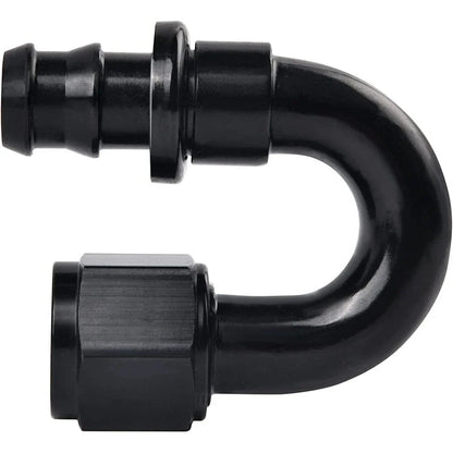 2PCS 10AN 180° Push-On Lock Hose Fitting Adapter for Oil/Fuel/Gas Line (2000–2000)