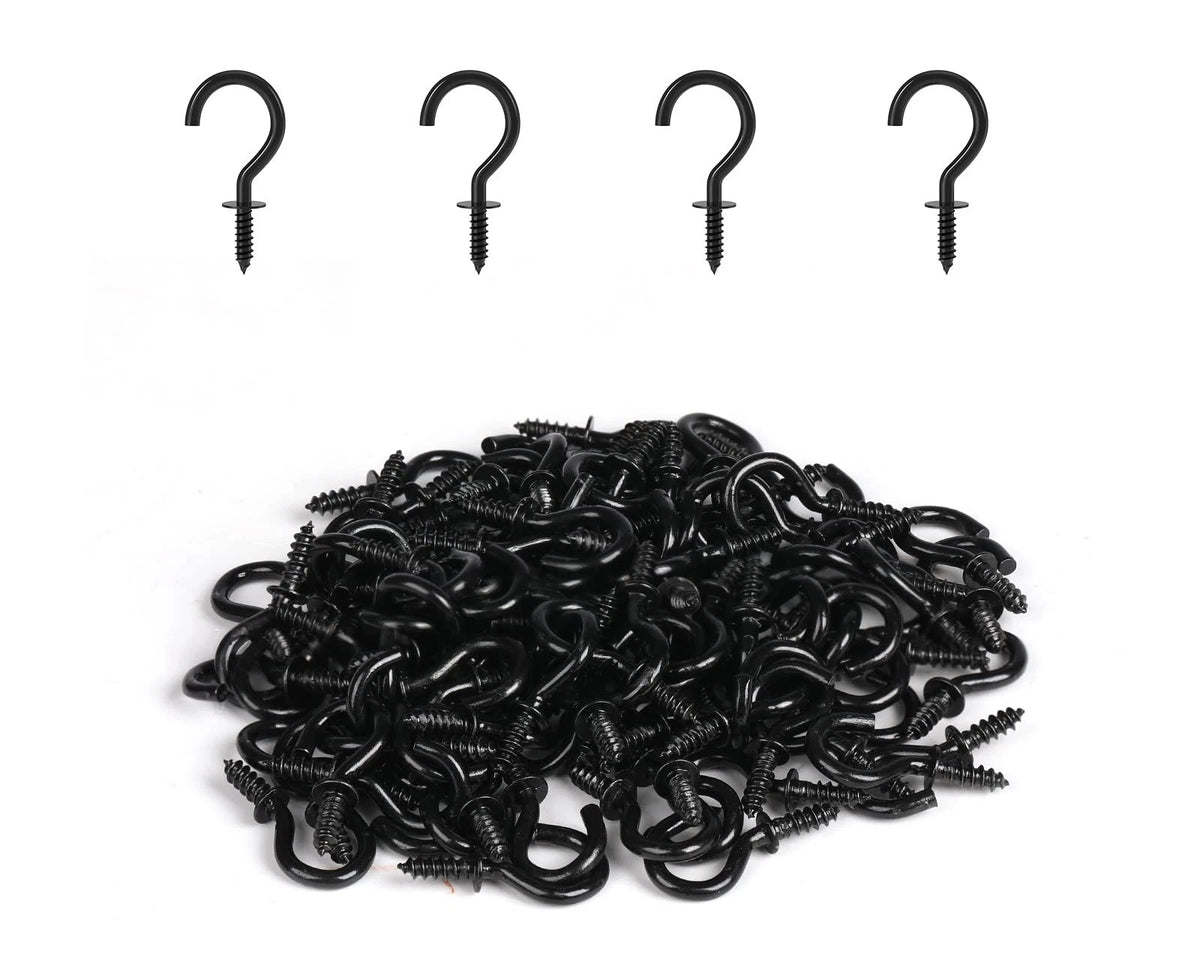 Set of 10 Mini Metal Screw Hooks for Various Applications (No Specific Years)