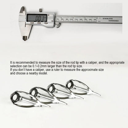 Set of 10 Silver Fishing Guides with Anti-Tangle Rod Tip Rings