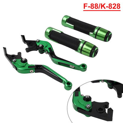Green Extendable Brake Clutch Levers Grip Set for Kawasaki ZX6R (2005-2023)