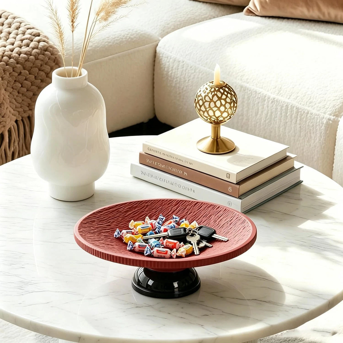 9.8" Large Fruit Bowl with Draining Holes for Kitchen Counter (Modern)