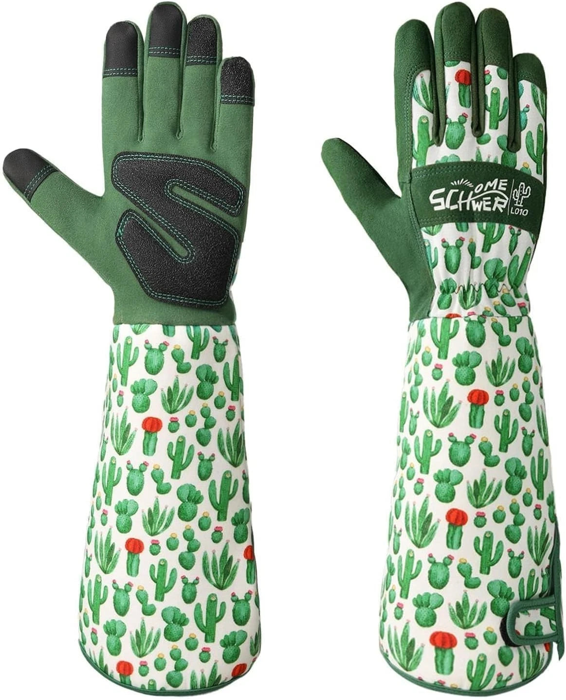 Set of 2 Rose Pruning Gloves for Women with Reinforced Fingertips