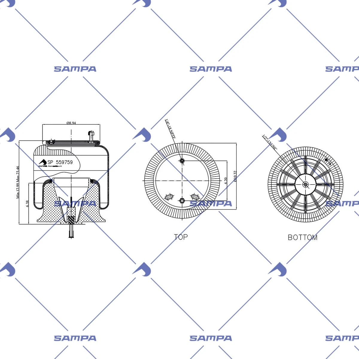 Air Bag Spring for Heavy Duty Truck Suspension (SP 559759-KP)