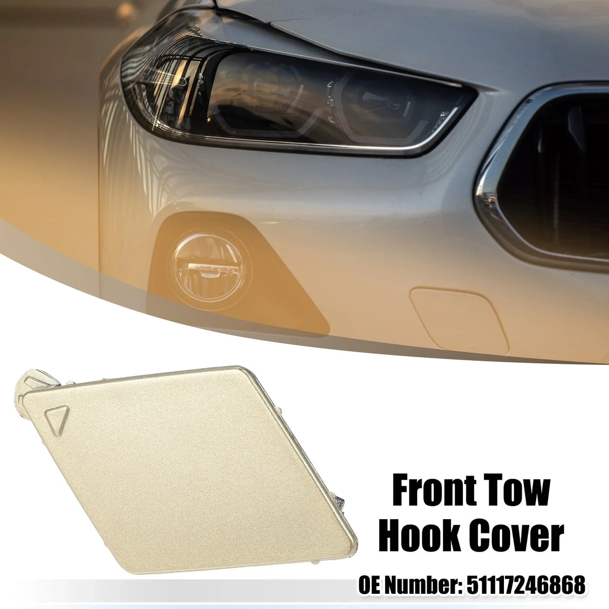 Tow Hook Cover for BMW 5 Series F10 F11 (2011–2017) Gold Tone 718844581844
