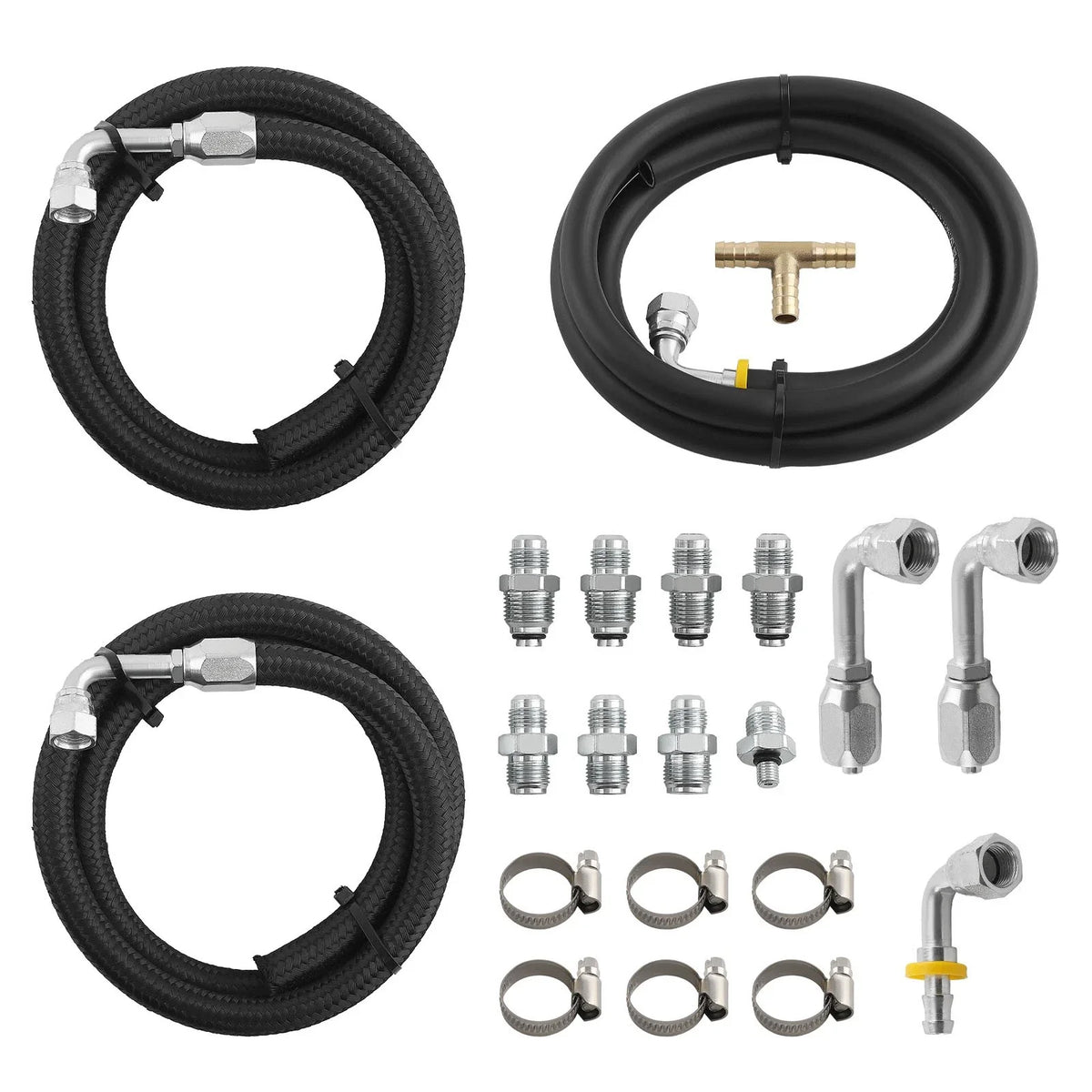Steering Hose Hookup Kit with 6AN Fitting for Hydroboost Power Brake Booster