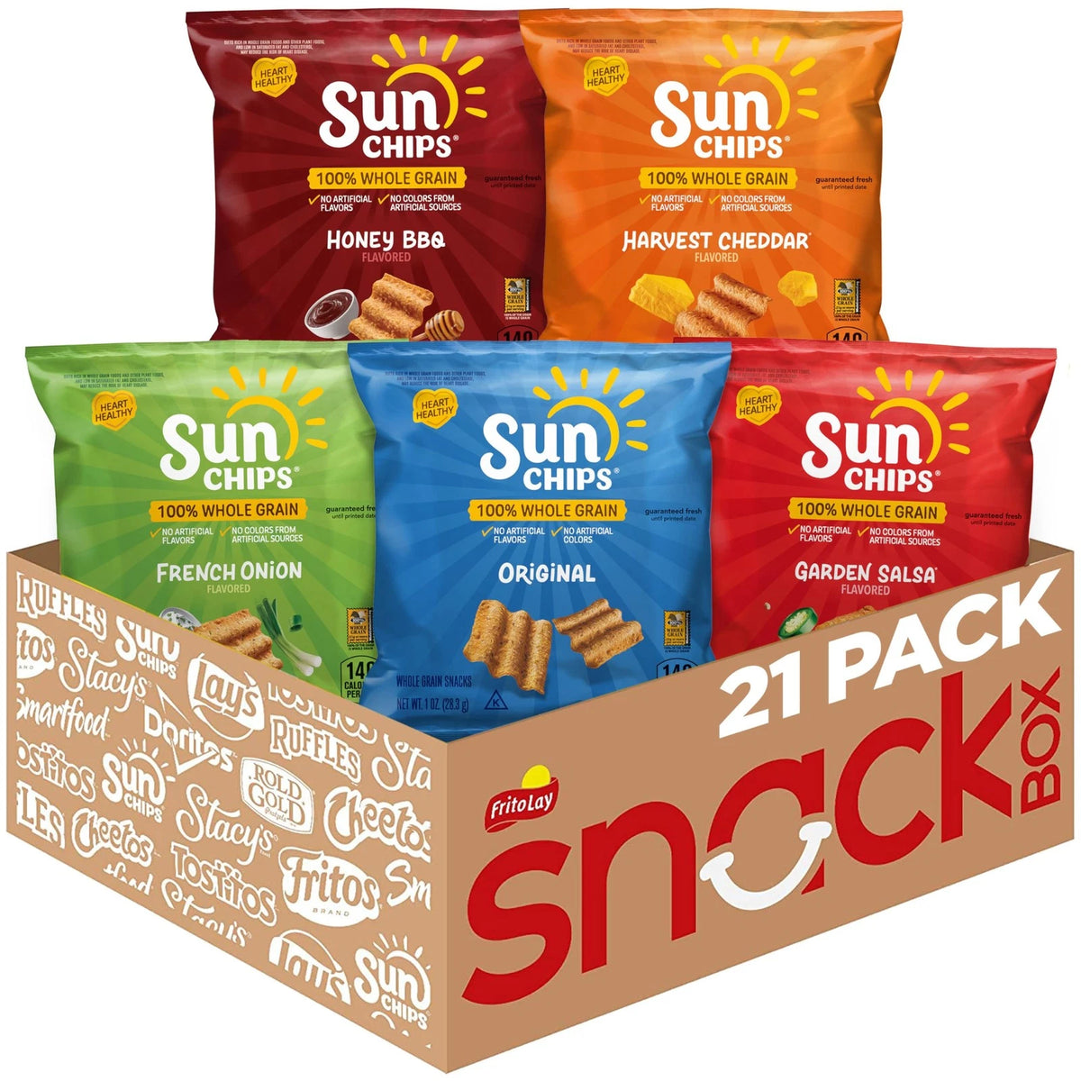 Set of 21 Whole Grain SunChips Variety Pack (1 oz)