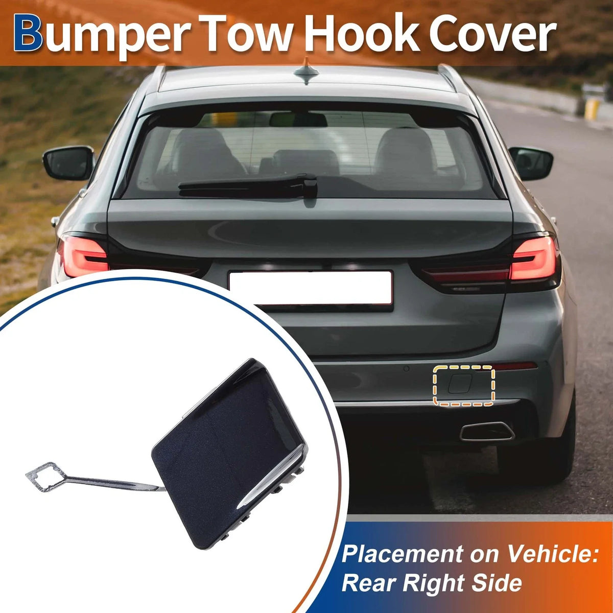 Rear Car Bumper Tow Hook Cover for BMW 5-Series F10 (2011–2017) No. 51127332776 Jewelry Blue