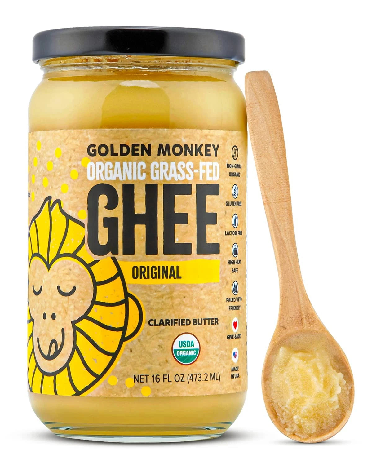 Organic Ghee Butter for Grass Fed Diet (16oz)