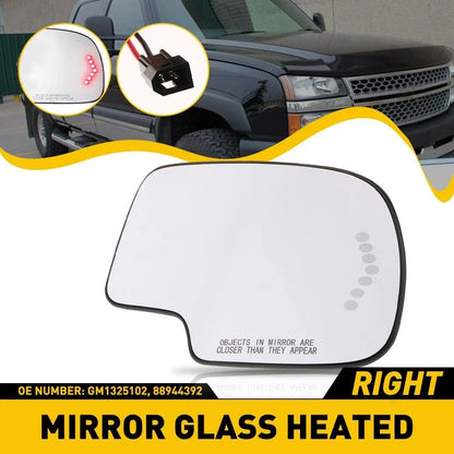Mirror Glass Power with Backing Plate for Chevy Silverado GMC Sierra (2007–2014)