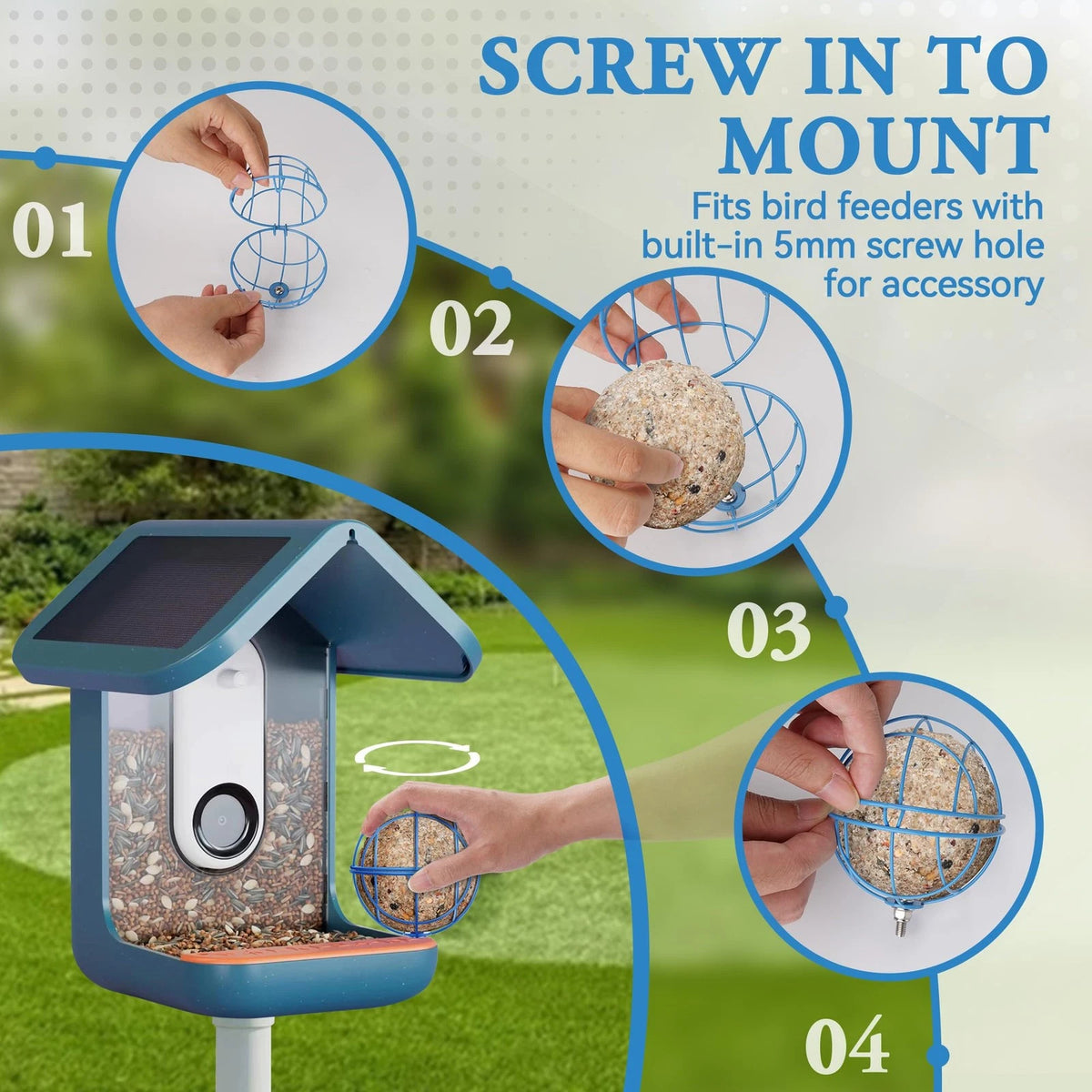 Metal Suet Ball Holder for Bird Buddy Smart Feeders (2023)