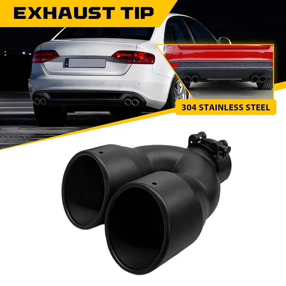 2.5" Inlet 7" Outlet Stainless Steel Dual Exhaust Tip for Universal Fit (2010–2023)